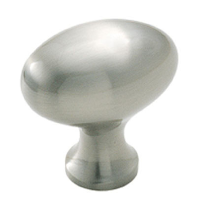 Basic Metals Solid Brass, Satin Nickel 1-1/4" X 15/16" Oval
