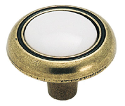 Royal Family, White Antique Brass 1-1/4"