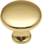 KNOB, 1-1/4"BRIGHT BRASS
