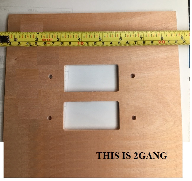 1/4" Unfinished Plywood Electrical Plate 7 Gang Decora Squire Trimmable