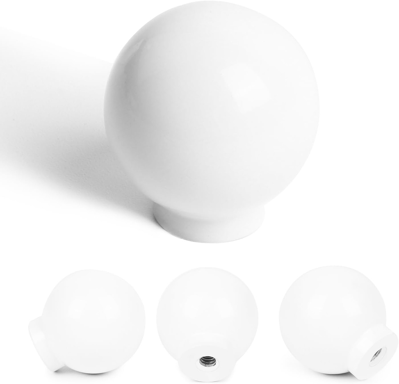 Porcelain Knob - 3707, Finish White, Diameter - Overall Dimensions 1inch