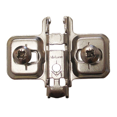 Pro-Pack 10pcs, Blum Cam Adjustable European Style Hinge Plate With Expando Dowels, Nickel 0Mm
