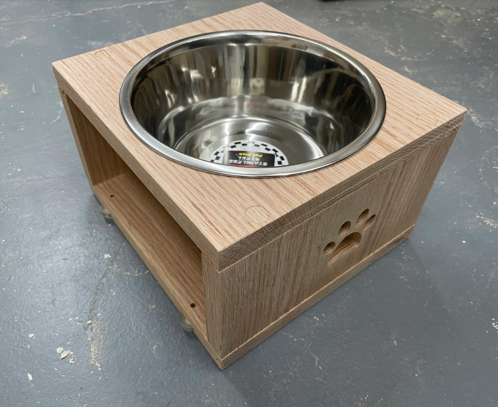 Solid Wood  Dog Feeder "Boxy" Choose Size, Material