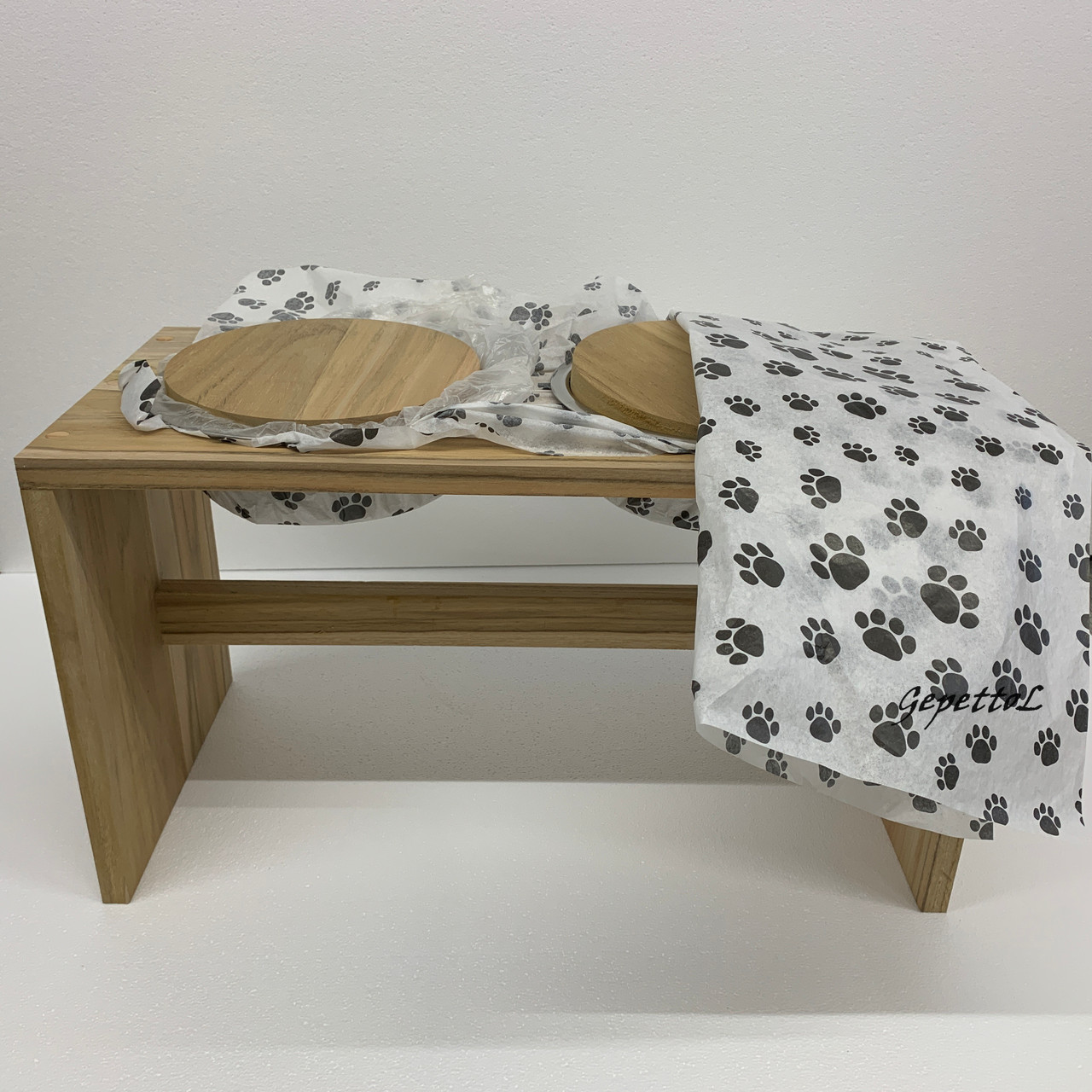 Solid Wood  Dog Feeder "Monkey" Choose Sizes
