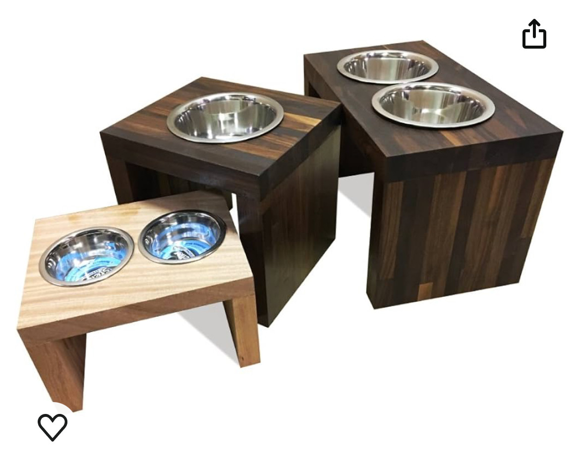 Premium Solid Wood 1.5"  Dog Feeder "Elephant" Choose Sizes