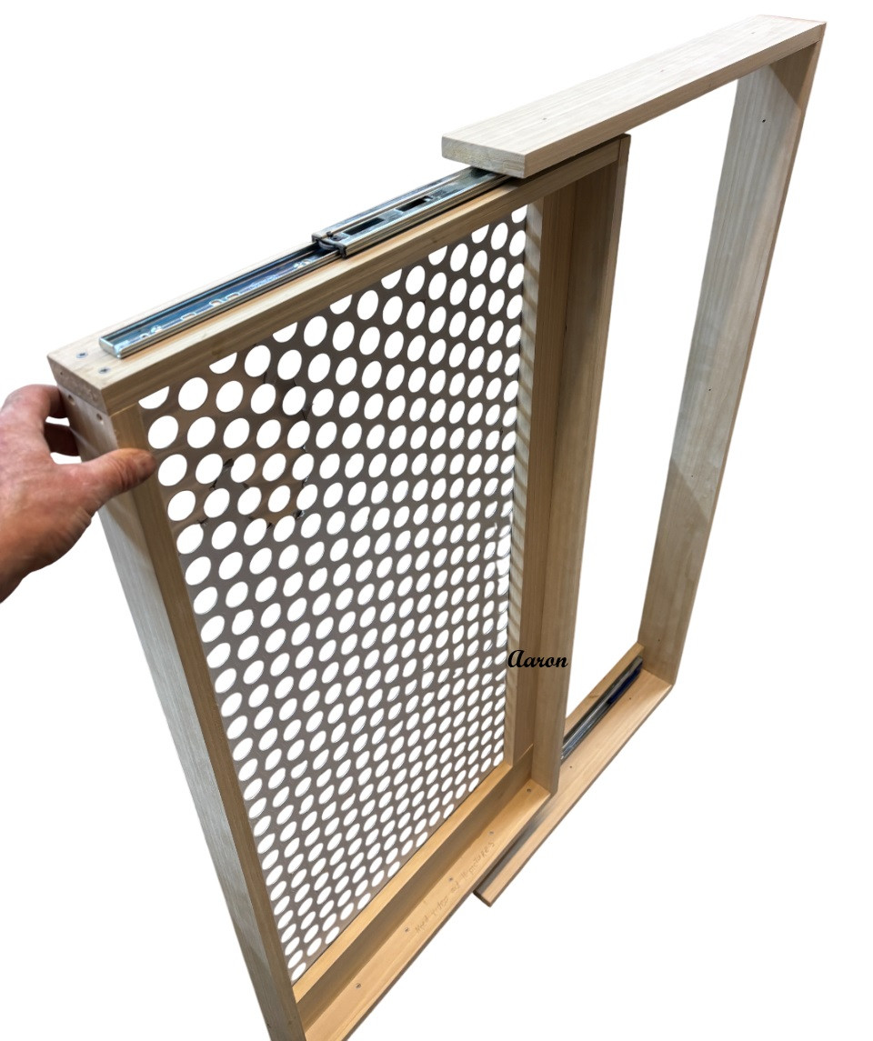 BCF Custom sizes Base Filler Pull Out with Perforated Screen-Choose any Size, Unfinished Plywood, No front Door