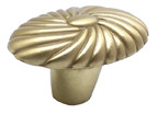 KNOB, SHELL SATIN BRASS