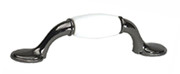 PULL, BLK NICKEL W/WHT CER, 3"CC