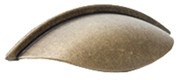 CUP PULL,DULL ANTIQUE BRASS