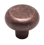 KNOB, 1-3/16 DIA, M4, FLAT RUSTIC COPPER