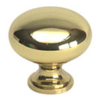 KNOB, 1-1/4 DIA, HOLLOW BRASS