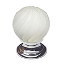 KNOB, CRYSTAL SWIRL, DULL WITH CHROME