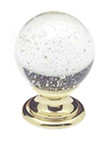KNOB, CRYSTAL W/BUBBLES, W/GOLD
