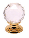 KNOB, CRYSTAL BALL, FACET W/GOLD