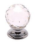 KNOB, CRYSTAL BALL FACET, W/CHROME