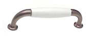 PULL, 96MM, OLD BRONZE W/WHITE CERAMIC