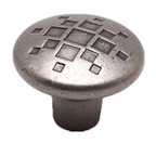 KNOB,RUSTIC NICKEL,34MM