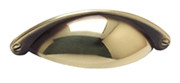 CUP PULL, POLISHED ANTIQUE BRASS