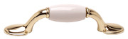 PULL, POLISHED BRASS/LT ALMOND CERAMIC