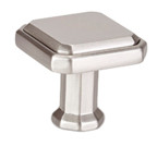 KNOB, 1-3/16 X 1-3/16 BRUSHED NICKEL