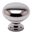 KNOB, 1-1/4", SOLID BRASS, POLISHED CHR