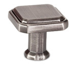 KNOB, 1-3/16 X 1-3/16 VINTAGE NICKEL
