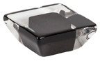 KNOB 33MM BLACK AND TRANSPARENT