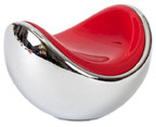 KNOB 40MM POLISHED CHROME AND RED