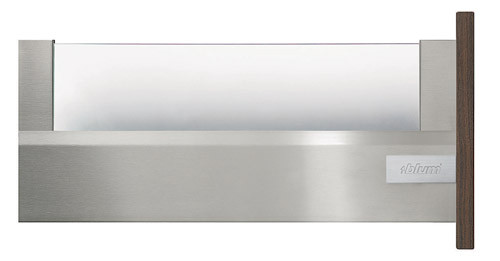 Standard Drawer D-Height with Frosted Glass, Stainless Steel 14"