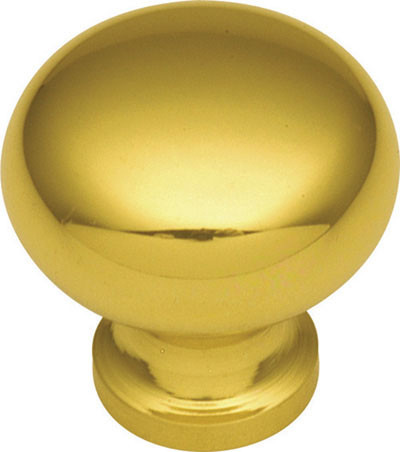 Period Brass Solid Brass Knobs, Polished Brass 3/4"