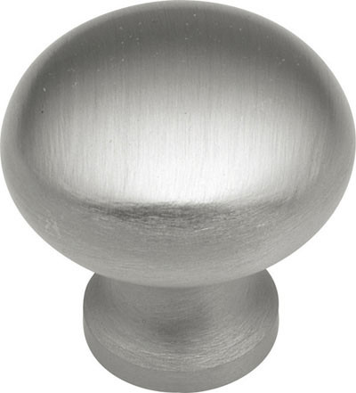 Period Brass Solid Brass Knobs, Satin Nickel 1-1/4"
