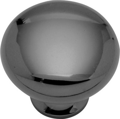 Period Brass Solid Brass Knobs, Black Nickel 1-1/4"