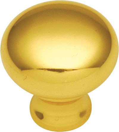 Period Brass Solid Brass Knobs, Polished Brass 1/2"