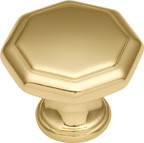 KNOB,1-1/4" BRIGHT BRASS