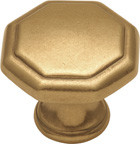 KNOB,1-1/4" LUSTRE BRASS