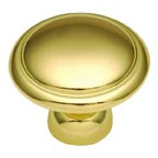 KNOB, 1-3/8"BRIGHT BRASS
