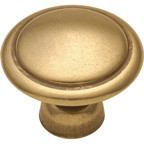 KNOB, 1-3/8" LUSTR BRASS