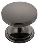 KNOB, 1-3/8" DIA BL NIC