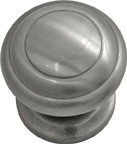 KNOB, 1-1/4" DIA, SATIN NICKEL