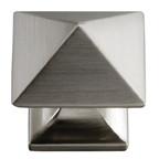 KNOB, 1" DIA SQR STN NIC