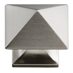 KNOB, 1-1/4" DIA SQR STN NIC