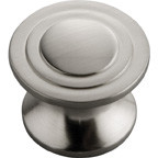 KNOB , 1-1/4" DIA STN NIC