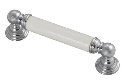 Gaslight Chrome with White, Chrome W/White 96Mm