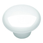 KNOB,1-1/2"WHITE CERAMIC