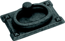 PULL RING W/PLATE BLACK ANT.