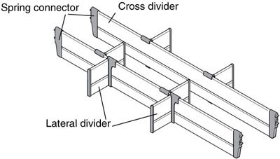 Tandembox Deep Drawer Orgaline Components, Lateral Divider Stainless Steel 115M H X 1077Mm L