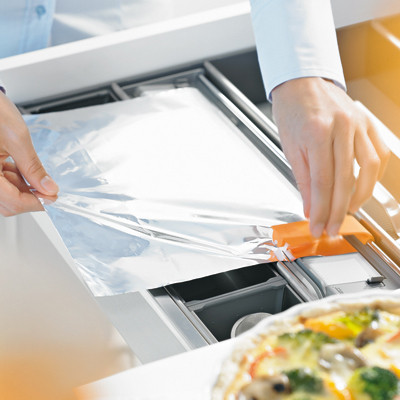 Blum Orga-line Dispenser, Aluminum Foil Gray