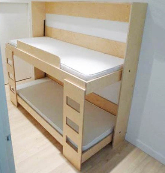 Unfinished Plywood Collapsible Foldable Bunk Bed "Ana"Complete Bank Bed Choose Size, Requires Assembly Twin38-in x 75-in each level, no matrass