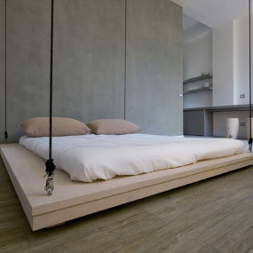 Unfinished Ceiling Hanging Swing Bed with Hard Black Foam 57mm , Choose Size, Requires Assembly Model4