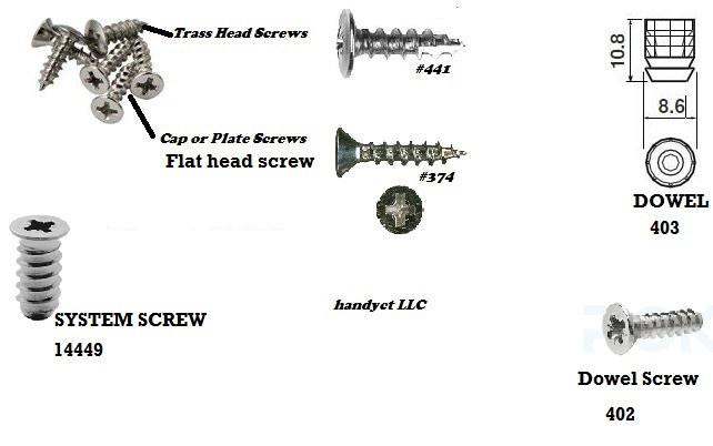 Hinge Screws -Blum Wood Screws and Dowels Choose , for Hinges, per screw.606N, 834TH